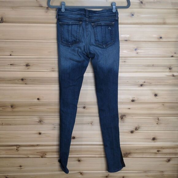 rag & bone Justine Crop Jeans in PrestonLamb Leather Lace Up size 27 - Picture 3 of 11